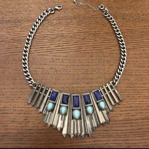 Silver tone semi precious necklace